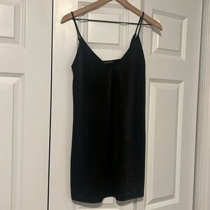 Black short slip dress